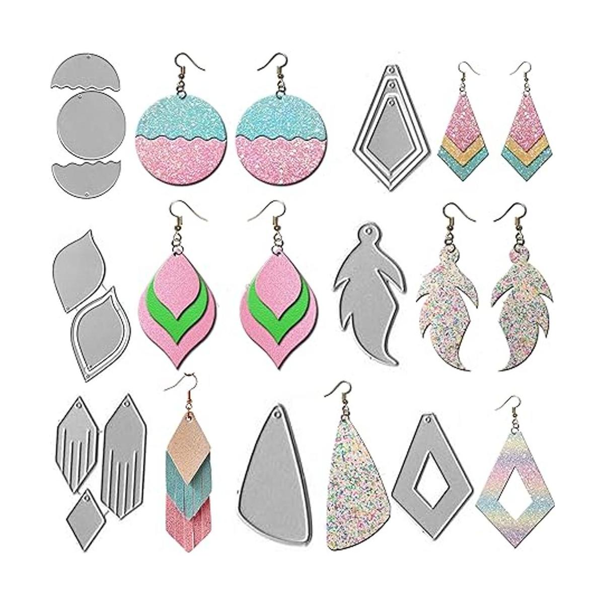 Juego de 9 piezas de aretes troquelados aretes de gota