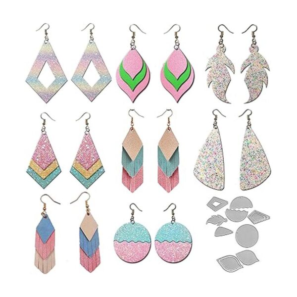 Juego de 9 piezas de aretes troquelados aretes de gota