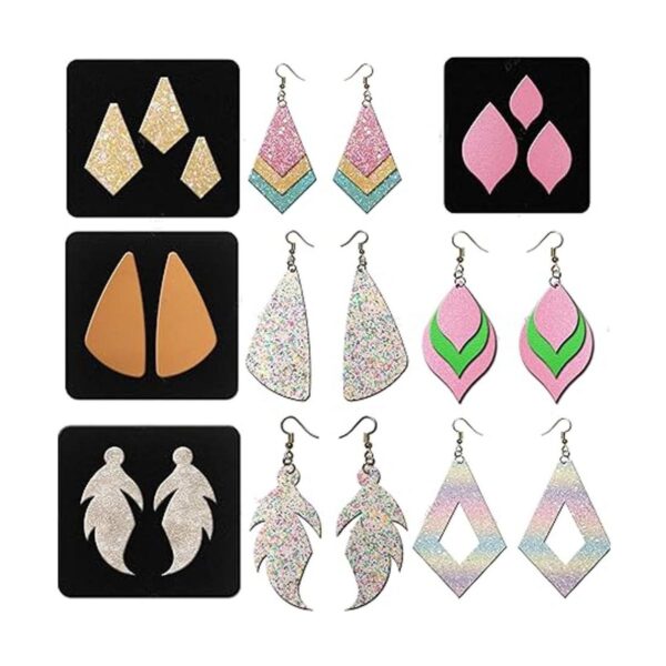 Juego de 9 piezas de aretes troquelados aretes de gota