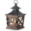 Nuptio Faroles de madera decorativos para velas de 10.6