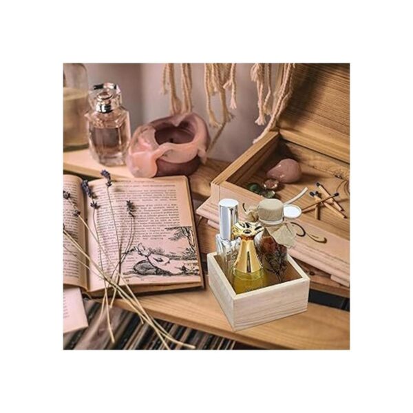 Caja de madera rústica caja de madera pequeña 4 piezas_5