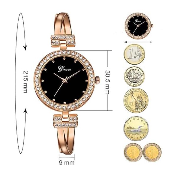 Clastyle Elegante juego de reloj y pulsera para mujer de_3
