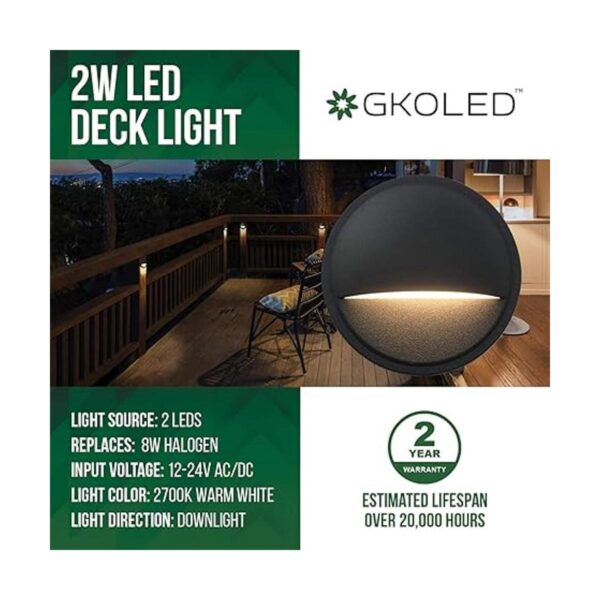 GKOLED Paquete de 12 luces LED de bajo voltaje luces de_2