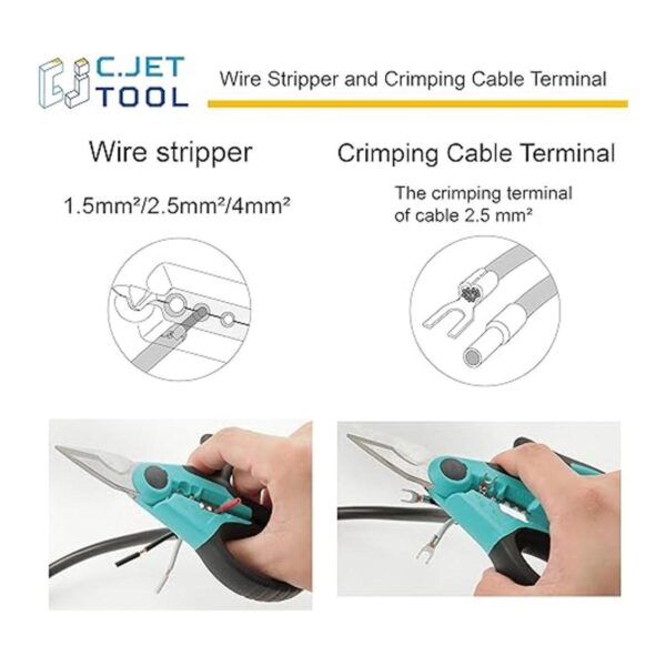C.Jet Tijeras de electricista profesional de acero_5