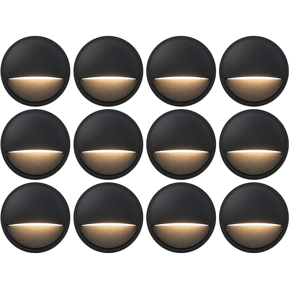 GKOLED Paquete de 12 luces LED de bajo voltaje luces de