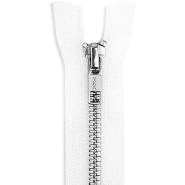 Chaqueta de aluminio de 26.0 in con cremallera blanca de_1