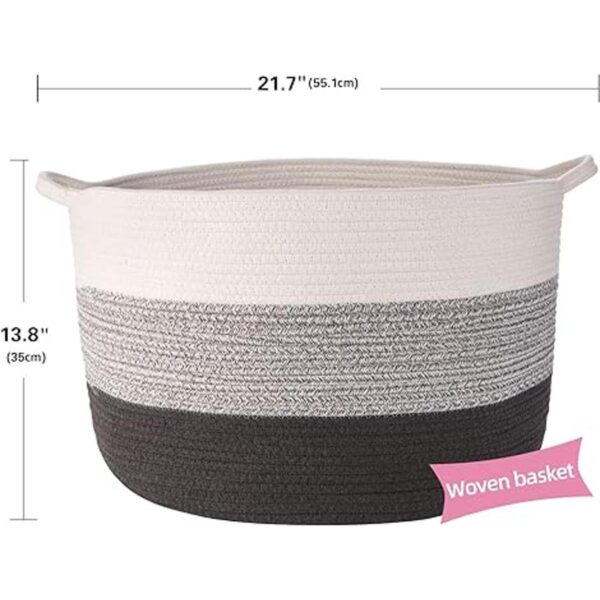 Cesta grande de almacenamiento de cuerda de algodón cesta_4