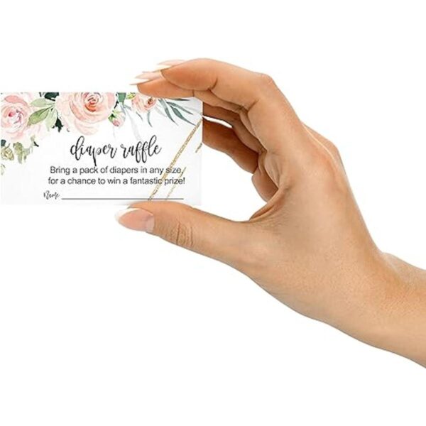 Blush Greenery Boleto de la rifa del pañal 50 tarjetas_5