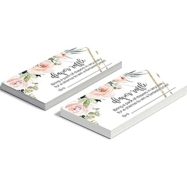 Blush Greenery Boleto de la rifa del pañal 50 tarjetas_2