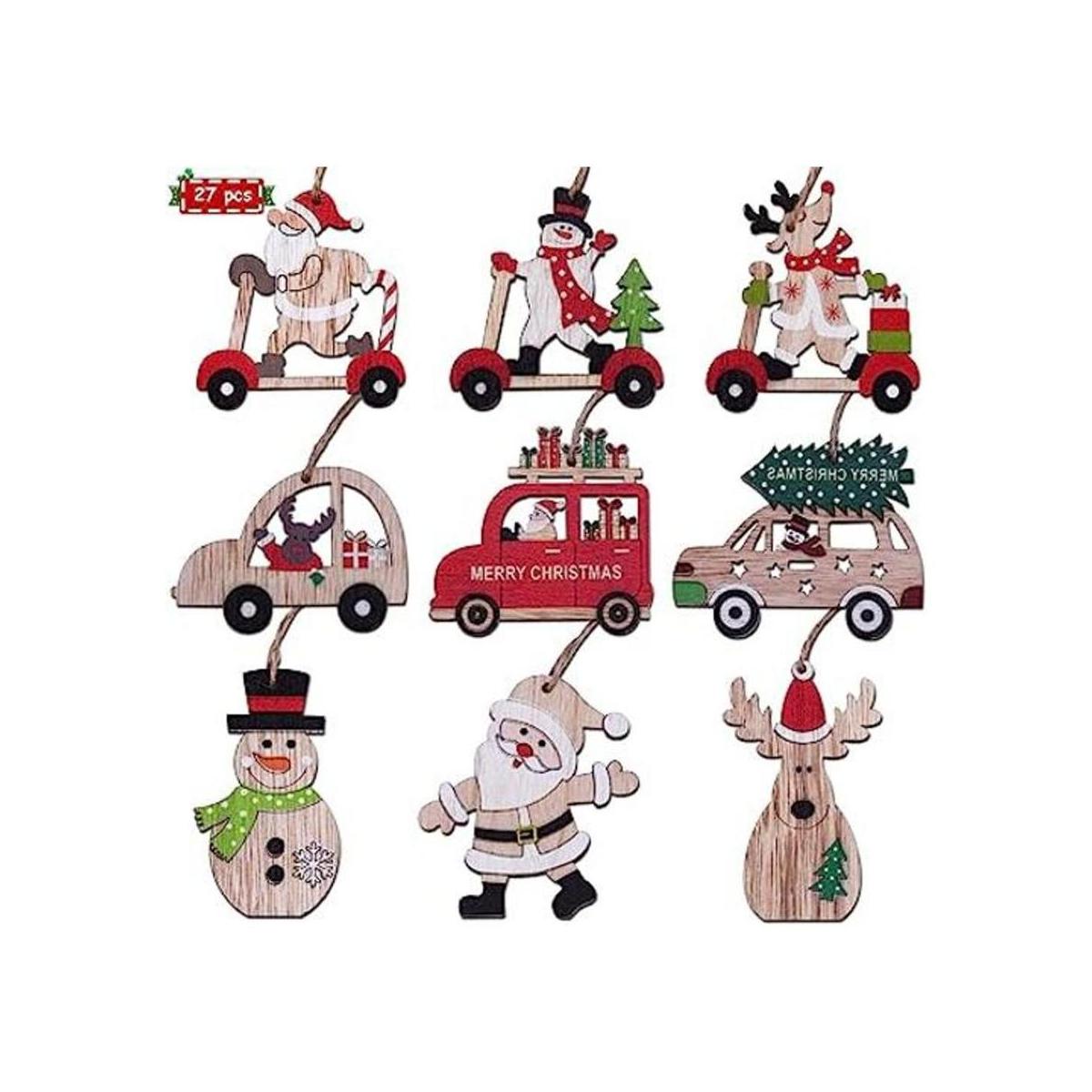 Fayoo Juego de adornos de madera para árbol de Navidad