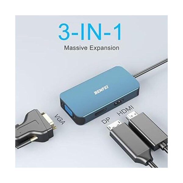BENFEI Adaptador DisplayPort USB C a HDMI VGA DisplayPort_2