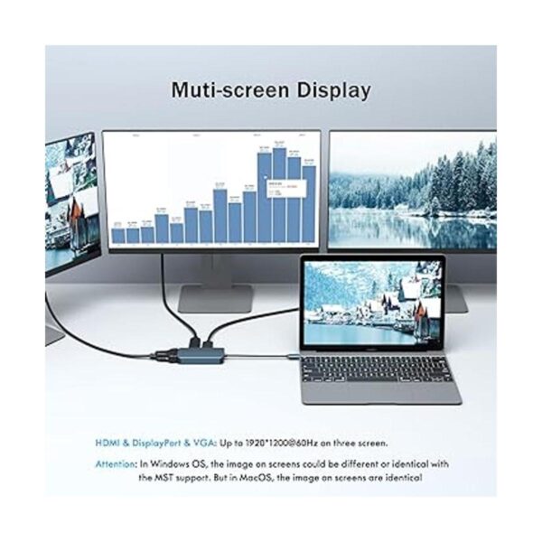 BENFEI Adaptador DisplayPort USB C a HDMI VGA DisplayPort_3