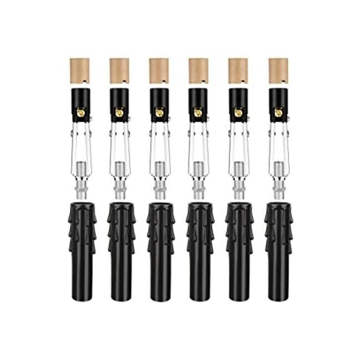 Helunsi Juego de 6 enchufes ajustables para candelabros