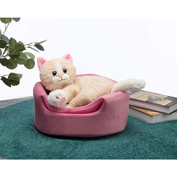 Peluche de gato de HollyHOME con diseño de gato a rayas_2