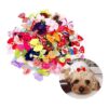 JpGdn 100 lazos para el pelo de perro con bandas de goma