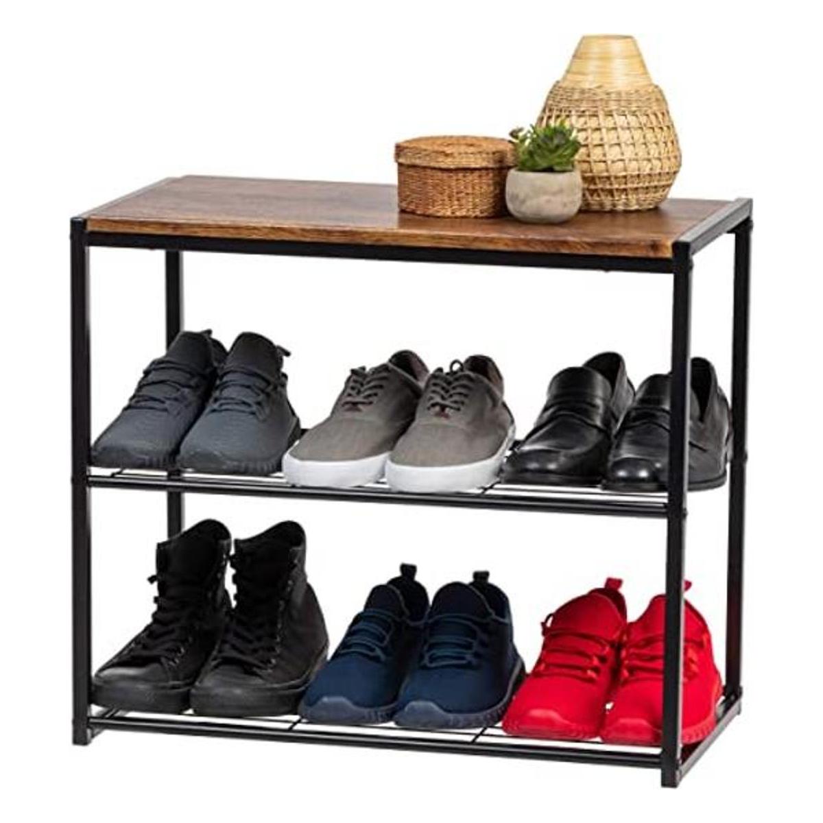 IRIS USA Banco de zapatos de 3 niveles para entrada 6
