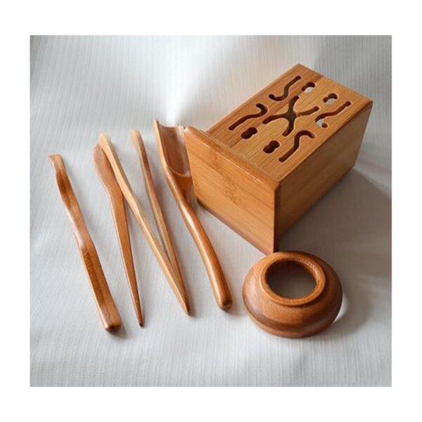 Chadao Bamboo GongFu Tea Tools Cuchara de tubo pinzas_2