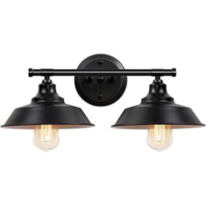 Lámparas de tocador de baño de granja color negro luces_1
