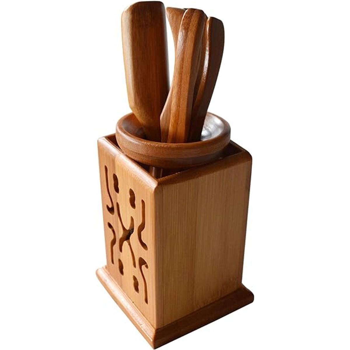 Chadao Bamboo GongFu Tea Tools Cuchara de tubo pinzas