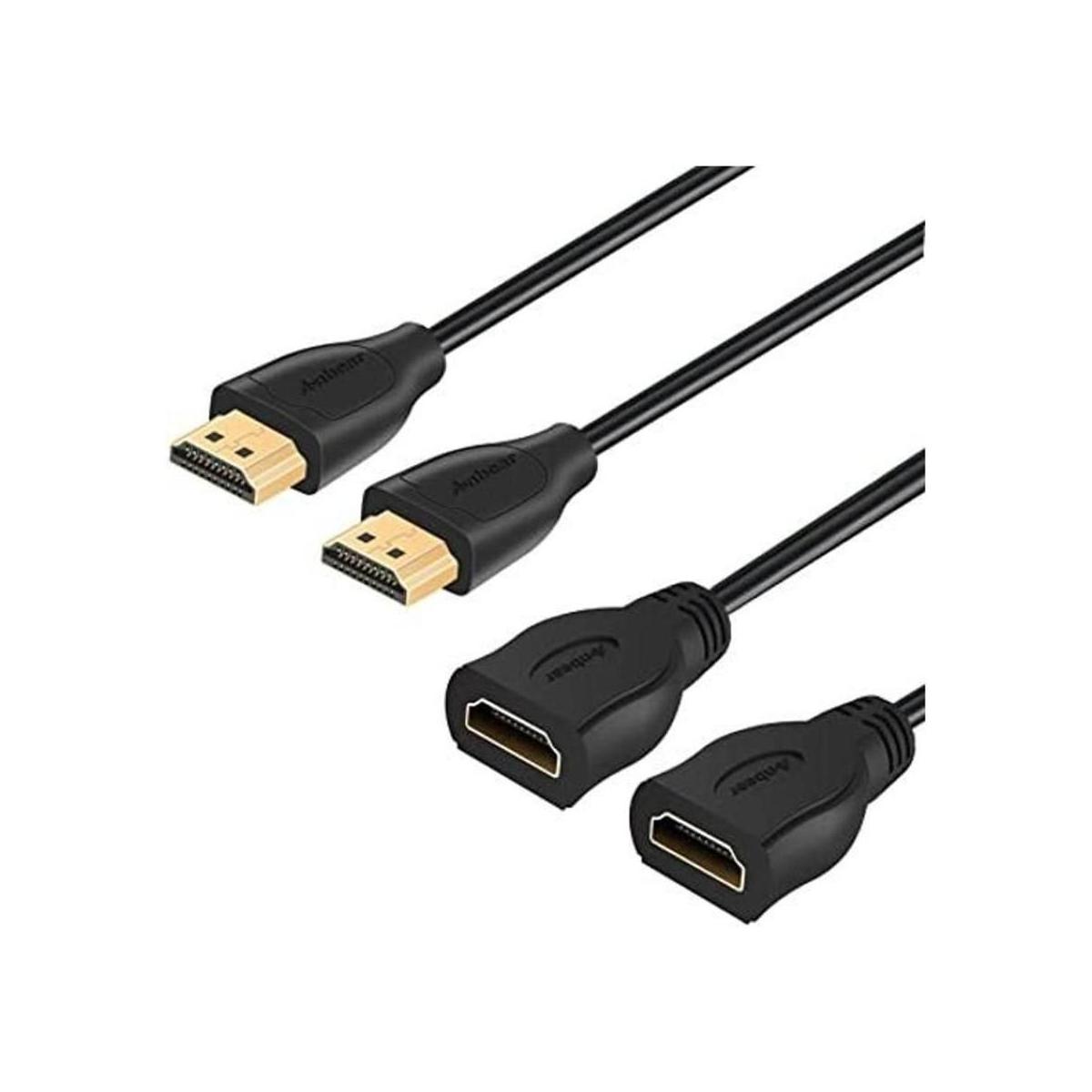 Cable de extensión HDMI 4K de 1 pie paquete de 2