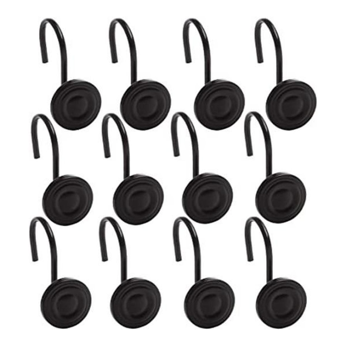 BINO Ganchos para cortina de ducha color negro mate
