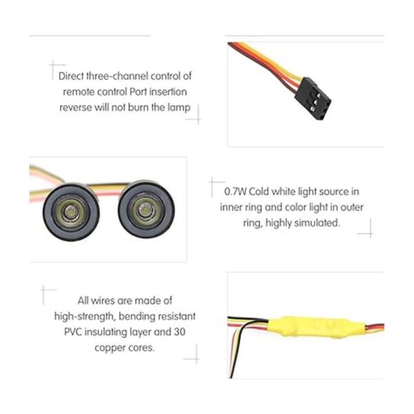 OGRC Kit de luces LED RC para faros delanteros ojos de_3