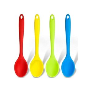 4 cucharas pequeñas de silicona multicolor antiadherentes