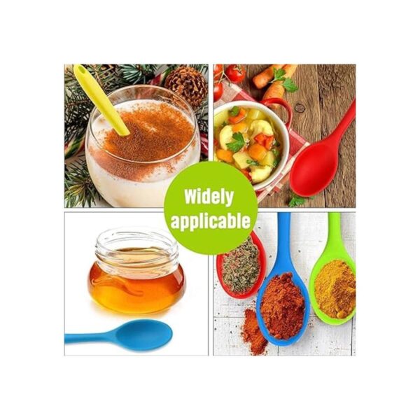 4 cucharas pequeñas de silicona multicolor antiadherentes