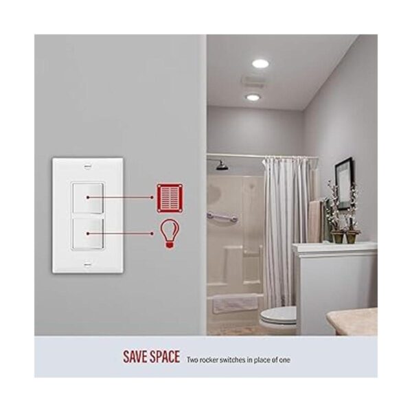 ENERLITES Interruptor decorativo de doble paleta tipo