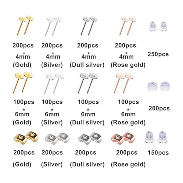 BQTQ 2600 piezas de suministros para hacer aretes con