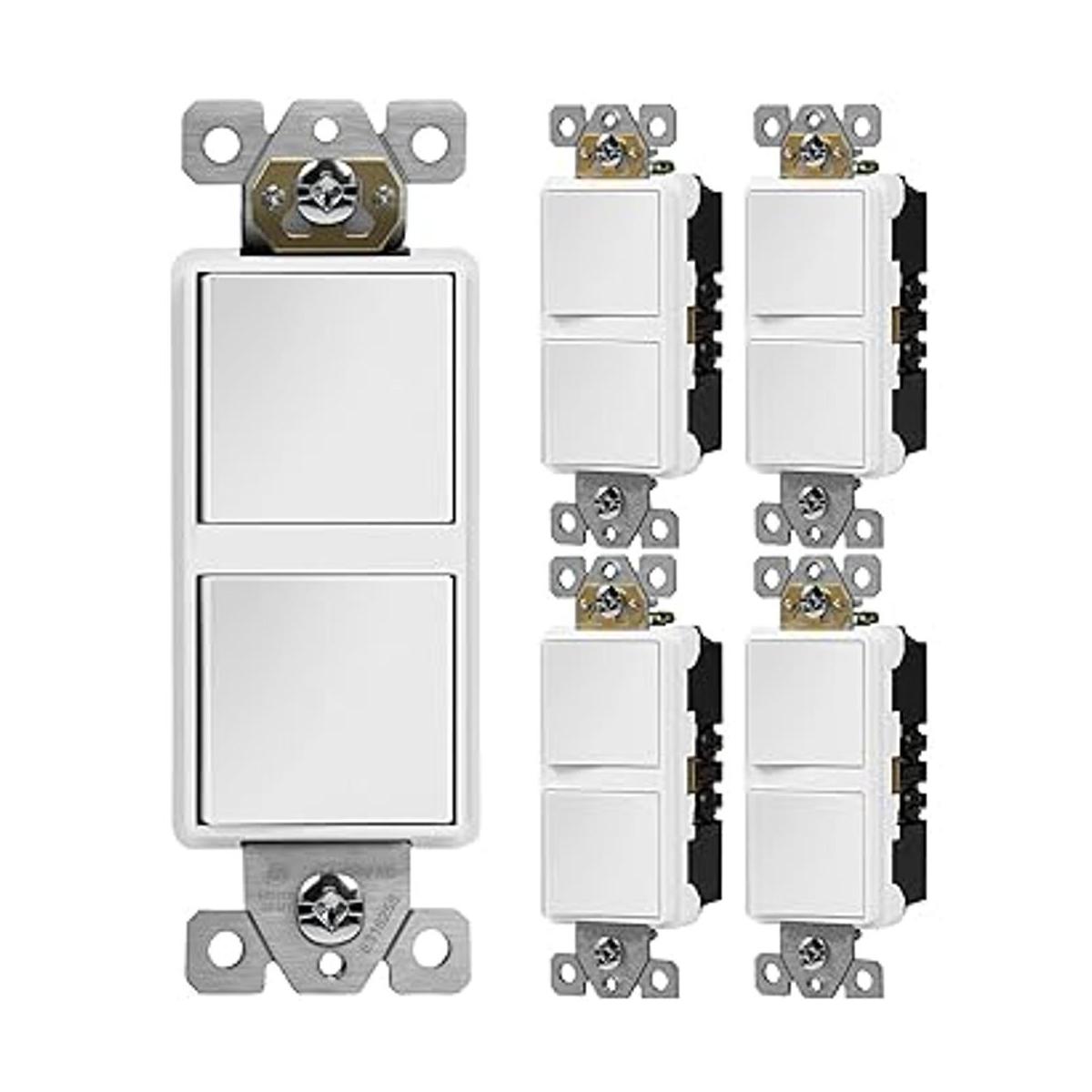 ENERLITES Interruptor decorativo de doble paleta tipo