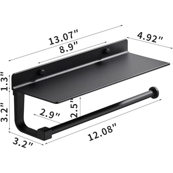 Danpoo Black Paper Towel Holder Wall Mount for Kitchen_2