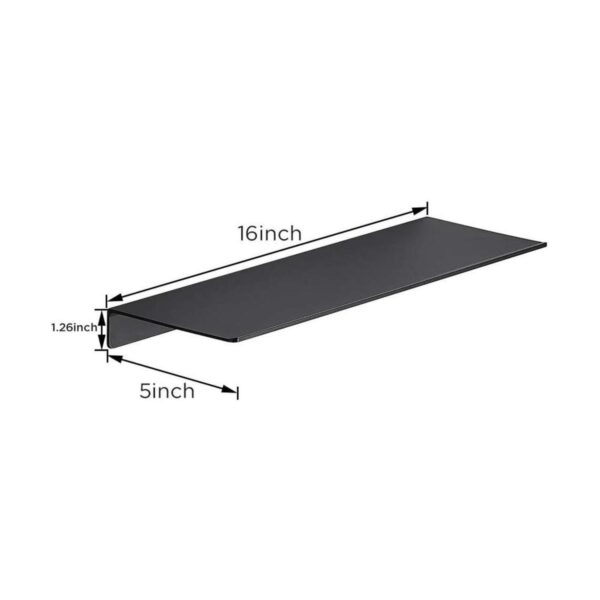 Danpoo Estante de pared de metal estante flotante negro_2