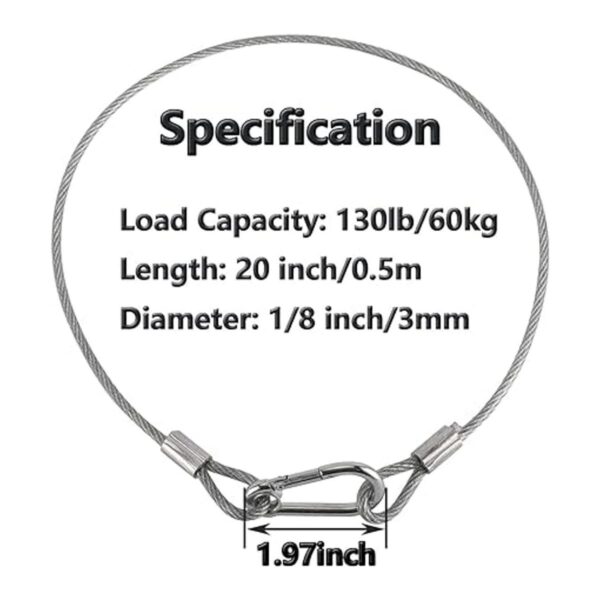 Lsqurel Paquete de 5 cables de seguridad de acero_2