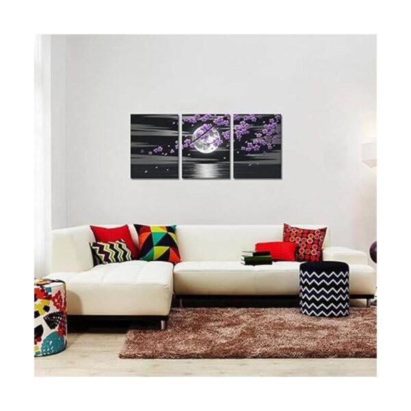 HOMEOART 3 piezas de pintura de árbol de flores de ciruela_2