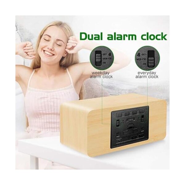 MOSITO Reloj despertador digital de madera con función de_4