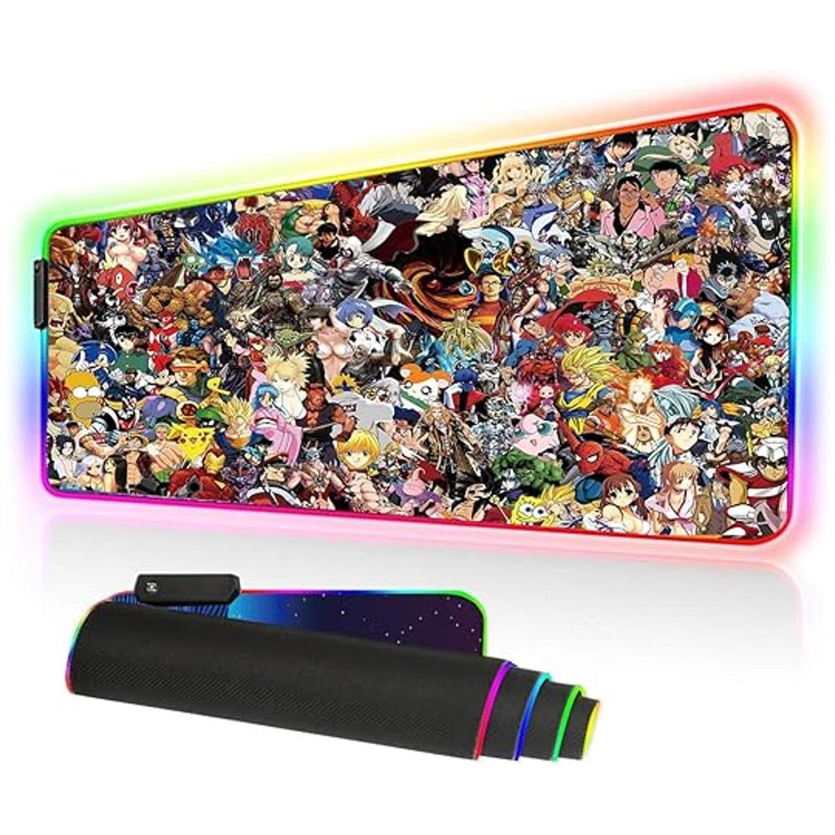 Imegny Alfombrilla de mouse RGB grande extendida suave