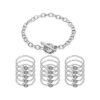 Junkin 20 pulseras de cadena de acero inoxidable pulsera
