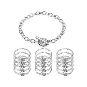 Junkin 20 pulseras de cadena de acero inoxidable pulsera