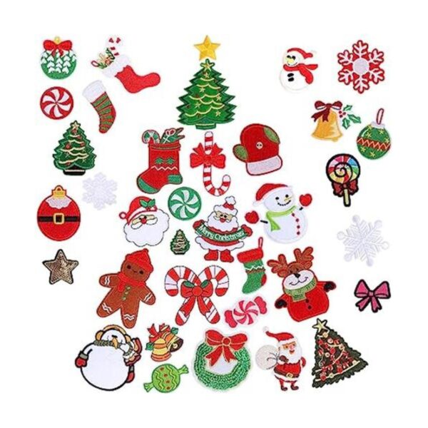 36 parches de Navidad para planchar bordados parches de_1