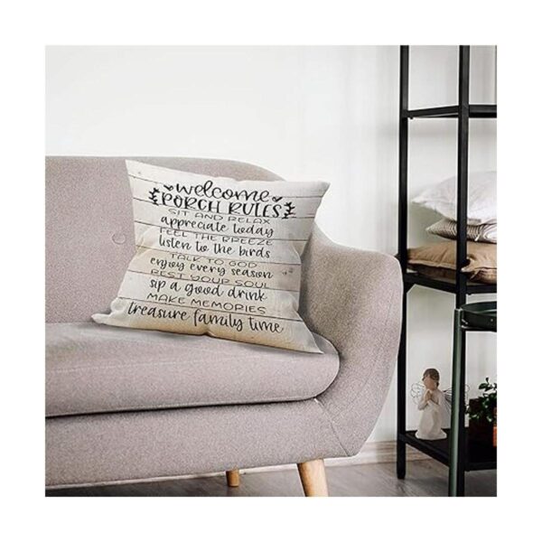 Manchengzi Porch Rules Funda de cojín de madera rústica_2
