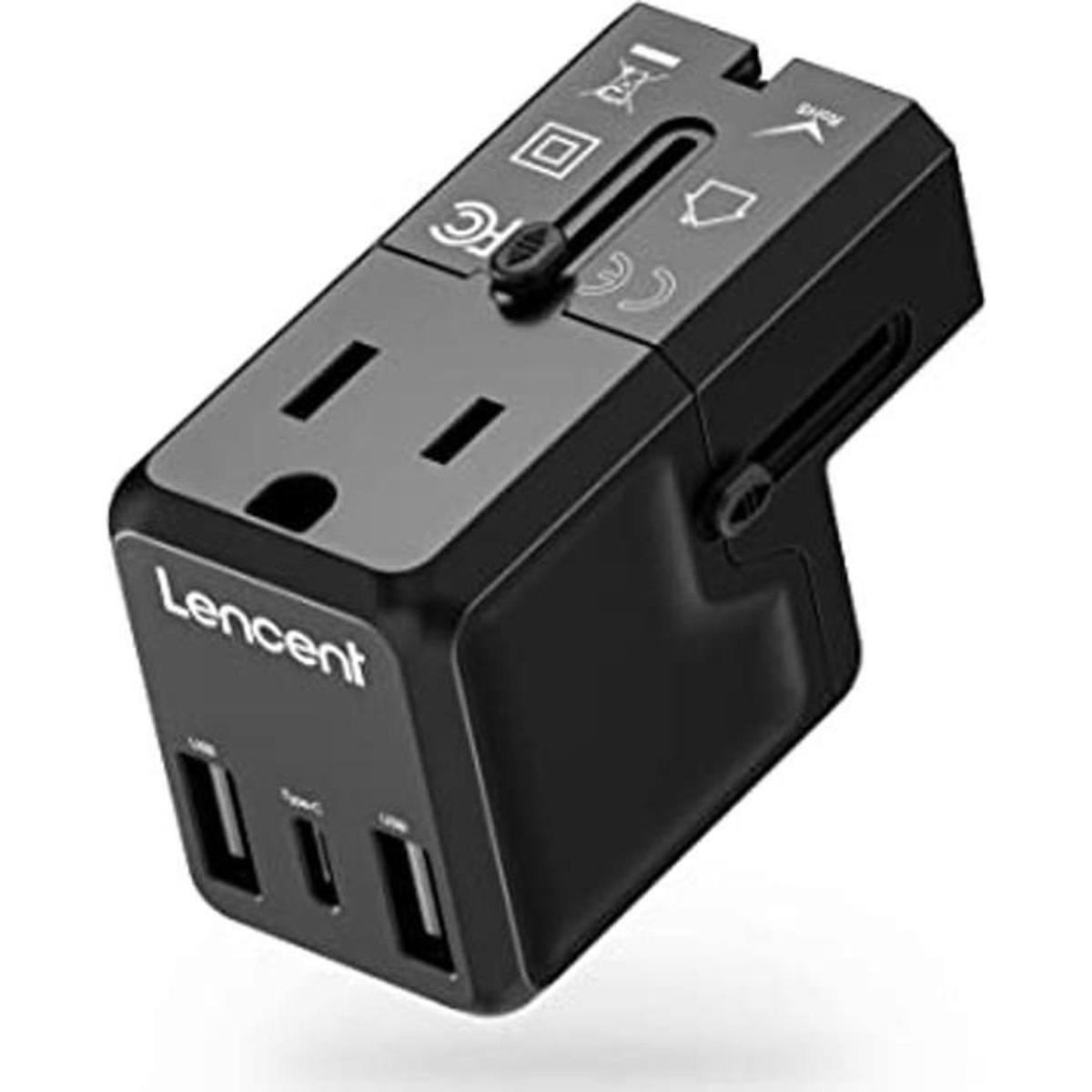 LENCENT Adaptador de corriente de viaje internacional