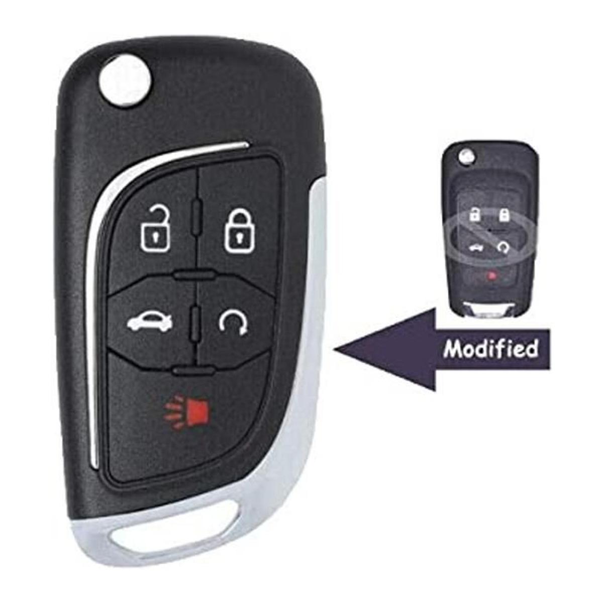 Keyecu Carcasa para llave con 5 botones y mando a