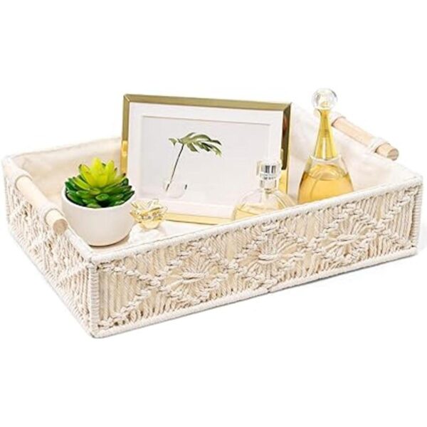 Mkono Bandeja decorativa para macramé canasta bohemia