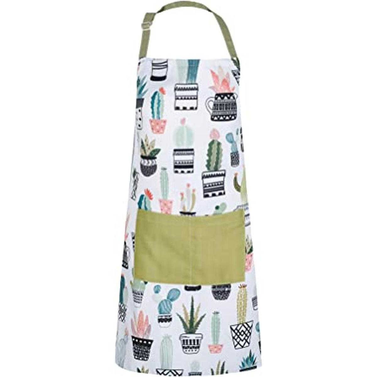 RosieLily Delantal de cactus para mujer con bolsillos