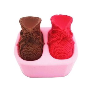 3D hecho punto bebé zapatos de silicona fondant moldes_1