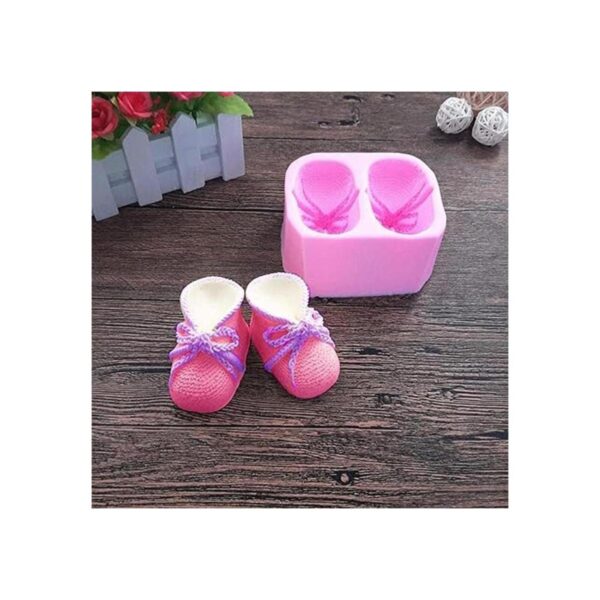 3D hecho punto bebé zapatos de silicona fondant moldes_3