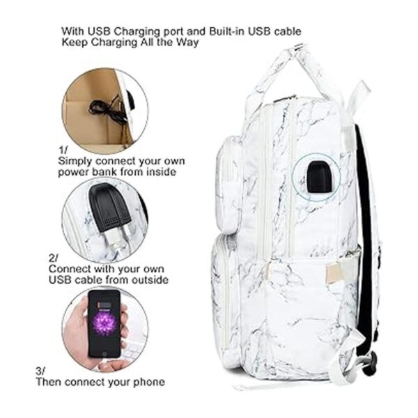 Mochila escolar con diseño de girasol para laptop con_3