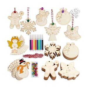 OurWarm 48 adornos de Navidad de madera para niños_1
