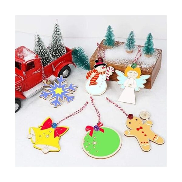OurWarm 48 adornos de Navidad de madera para niños_2